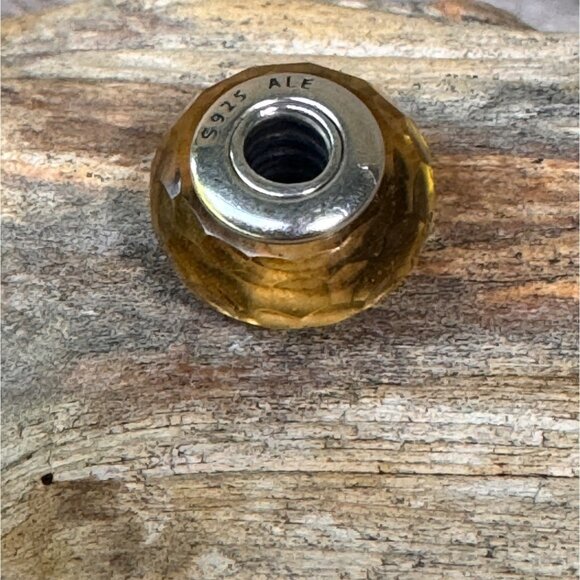 Pandora Golden Faceted Murano Glass Bead Charm S925ALE #791629 - Picture 1 of 6